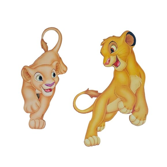 Set Of 2 Disney The Lion King Simba & Nala Wall Decorations 15" x 9 1/2" - Picture 1 of 8